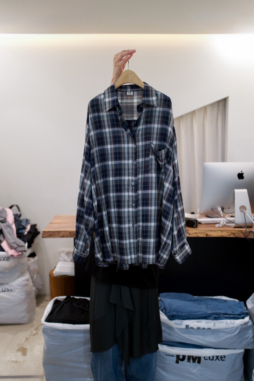 FRIC韓國東大門直郵女士新品休閑人氣時尚26春夏襯衫蕾絲衫FRIC襯衫/蕾絲衫圖色1墨綠