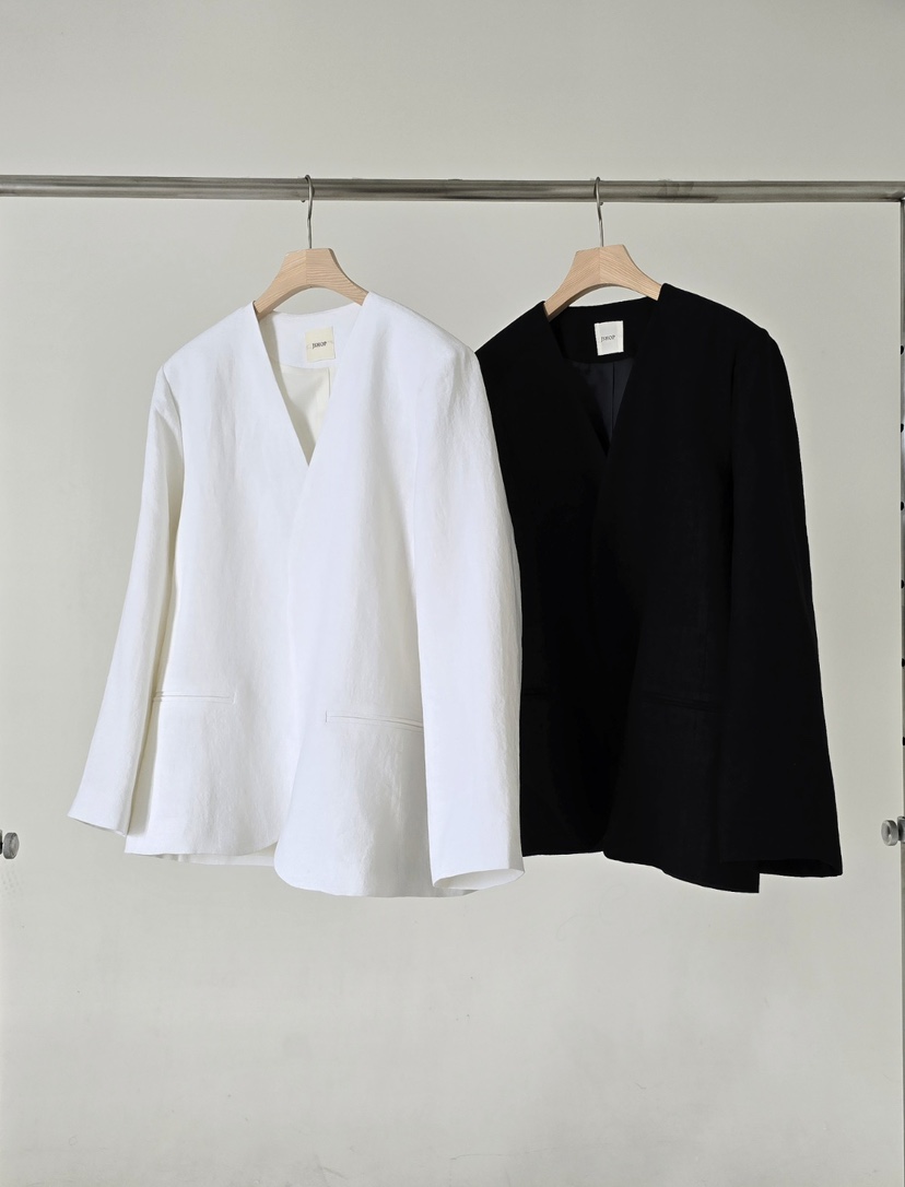 J SHOP韓國直郵女士新款26春夏休閑時尚推薦人氣夾克亞麻J_SHOP夾克