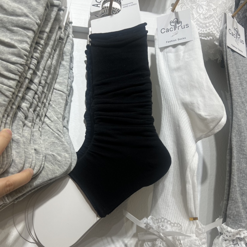 CACTUS-Q韓國直郵實拍女裝新款26春夏時尚人氣熱賣推薦襪子CACTUS十雙起/可混搭襪子圖色1