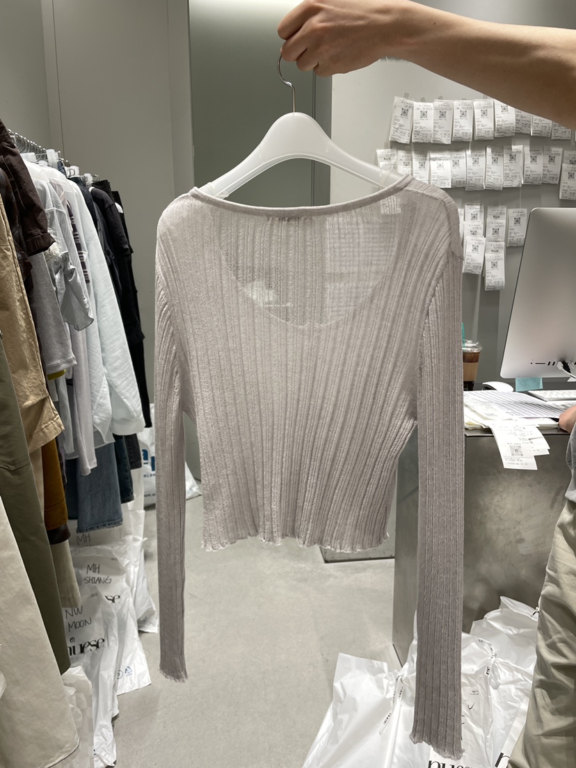 NUESE韓國東大門代購女裝新款職業休閑26春夏針織衫亞麻布NUESE針織衫