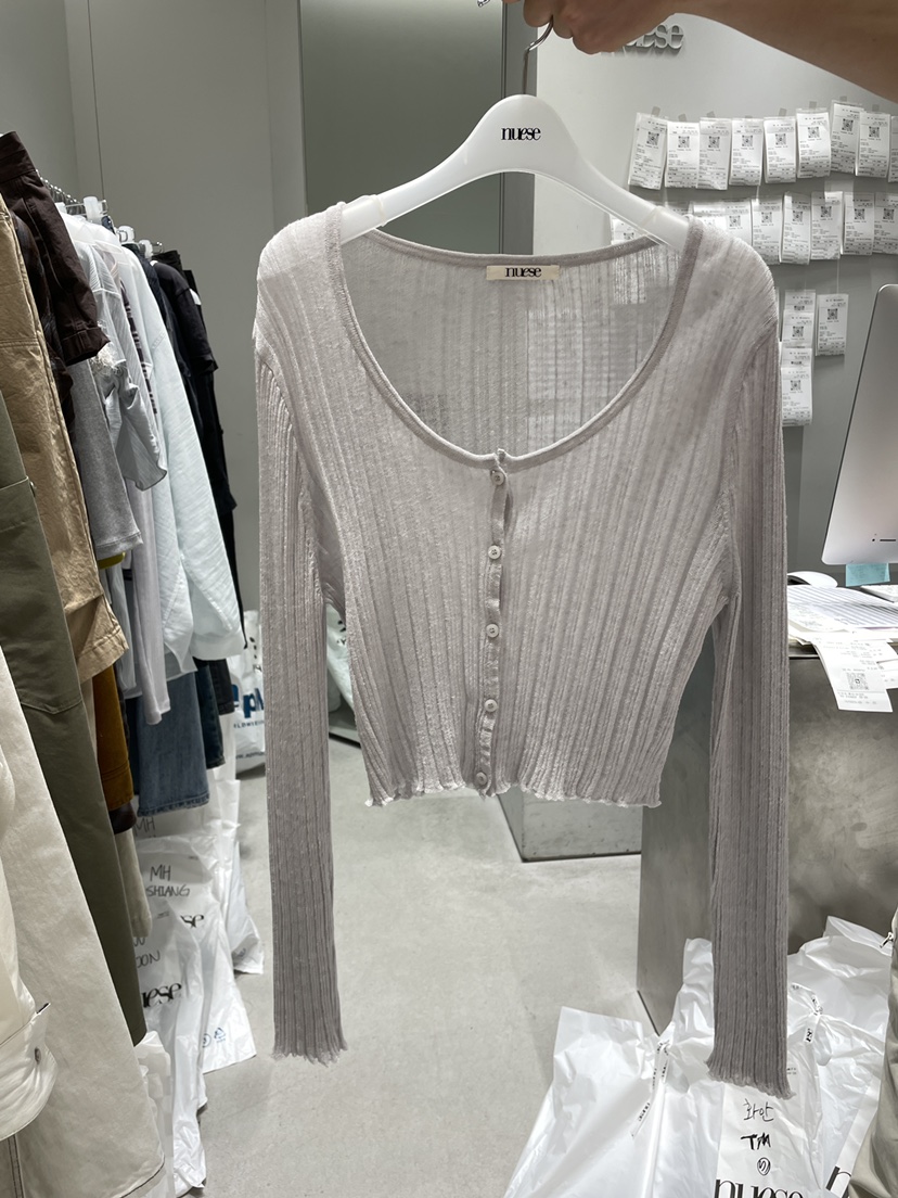 NUESE韓國東大門代購女裝新款職業休閑26春夏針織衫亞麻布NUESE針織衫圖色1