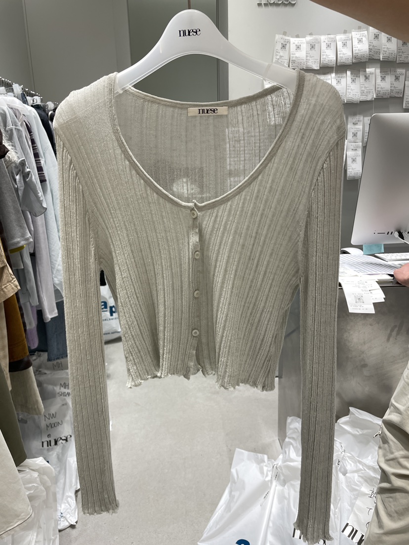 NUESE韓國東大門代購女裝新款職業休閑26春夏針織衫亞麻布NUESE針織衫圖色4