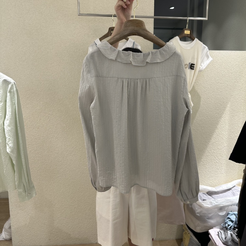 EMPTY韓國東大門代購女裝新款推薦時尚休閑人氣襯衫蕾絲衫EMPTY襯衫/蕾絲衫