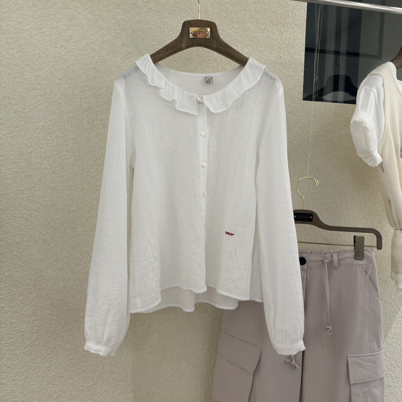 EMPTY韓國東大門代購女裝新款推薦時尚休閑人氣襯衫蕾絲衫EMPTY襯衫/蕾絲衫圖色1