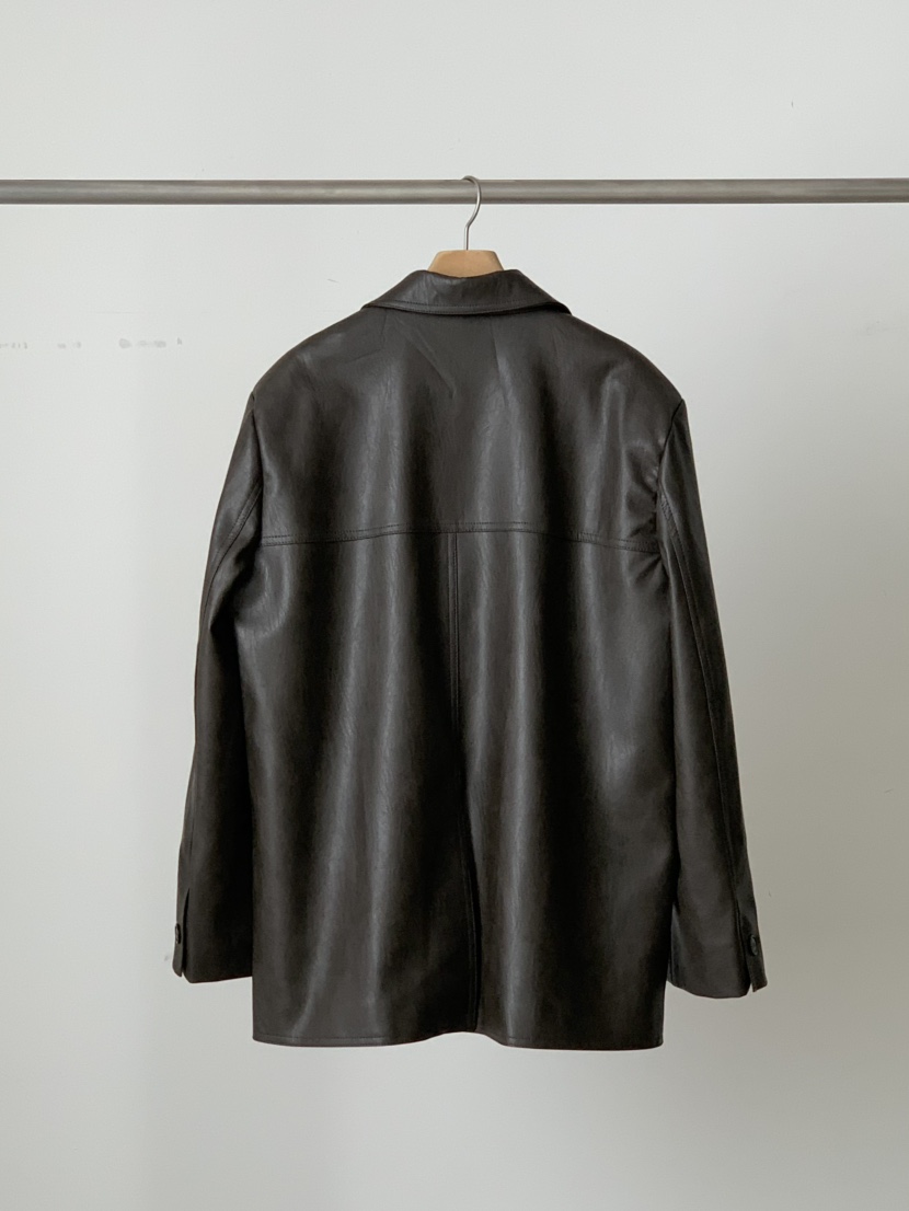 SENDTWO韓國代購女士新品人氣26春夏時尚推薦職業皮衣皮革SENDTWO皮衣