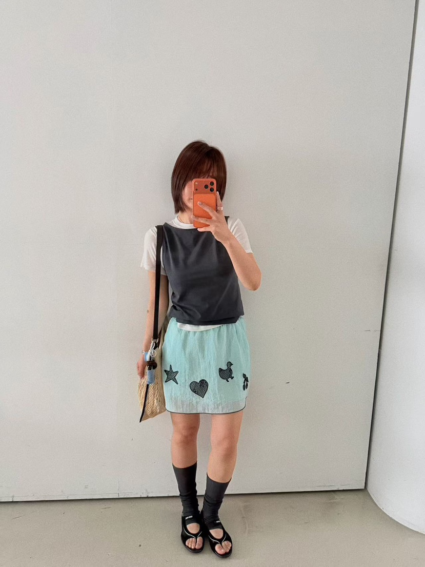 OLI SEOUL韓國直郵實拍女裝新品休閑職業推薦時尚26春夏短裙OLI SEOUL短裙