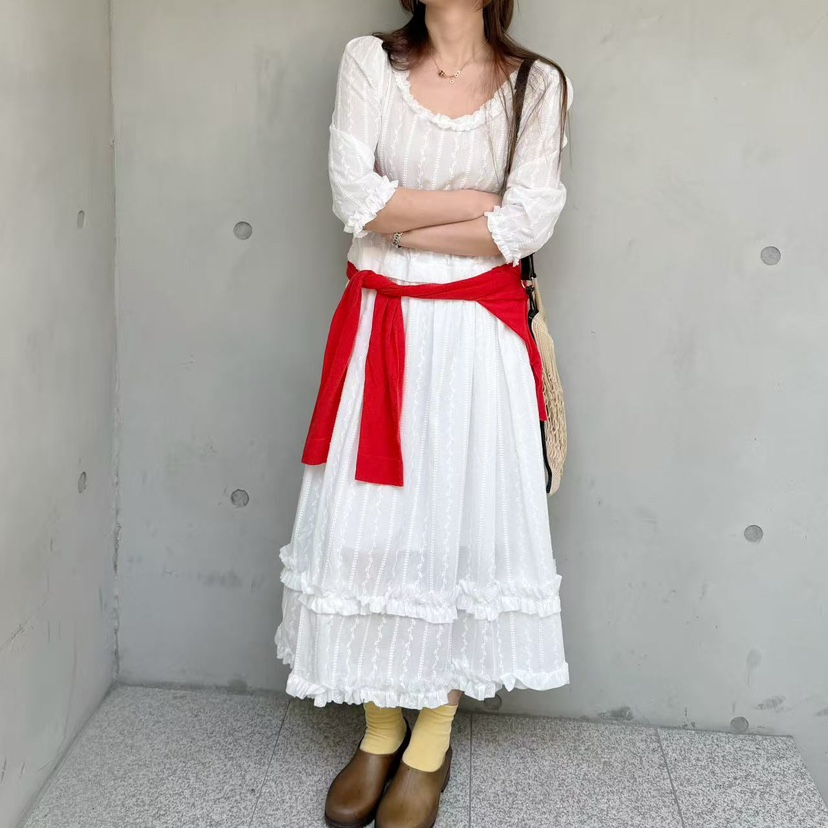 OLI SEOUL韓國東大門直郵女士新品休閑熱賣26春夏連衣裙羅紋OLI SEOUL連衣裙