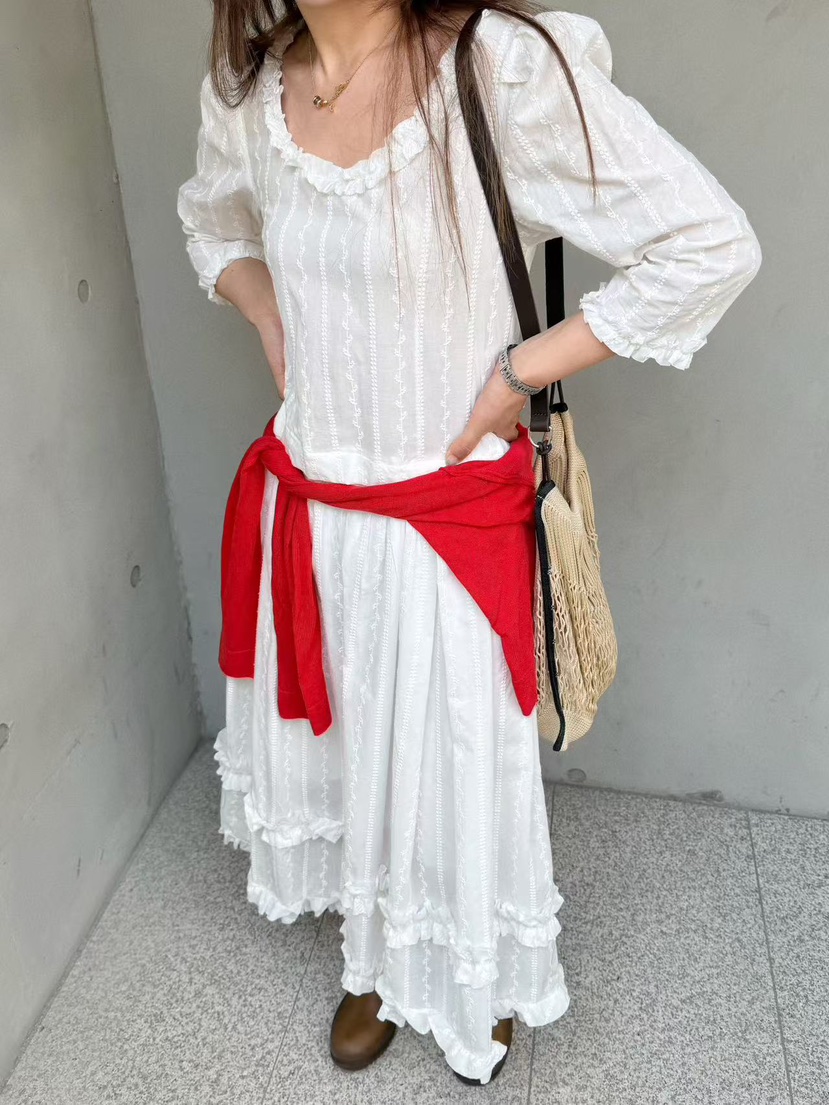 OLI SEOUL韓國東大門直郵女士新品休閑熱賣26春夏連衣裙羅紋OLI SEOUL連衣裙