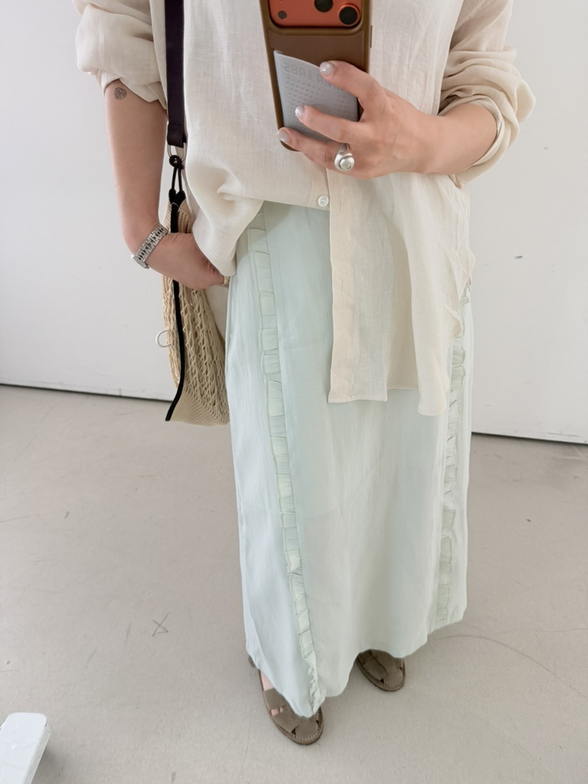 OLI SEOUL韓國直郵實拍女裝新品時尚職業推薦休閑26春夏長裙OLI SEOUL長裙