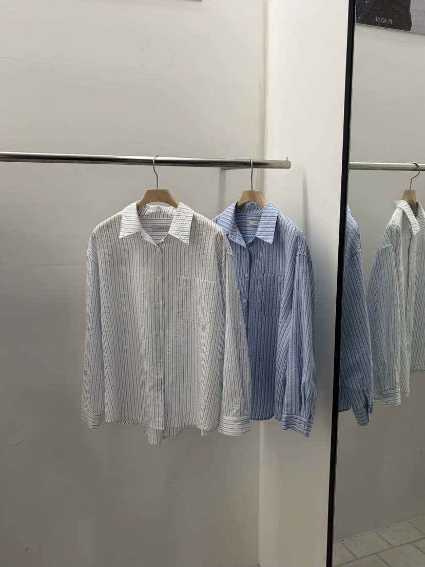 REGULARLY/PLACOR韓國代購女士新品職業26春夏襯衫蕾絲衫條紋REGULARLY/PLACOR襯衫/蕾絲衫