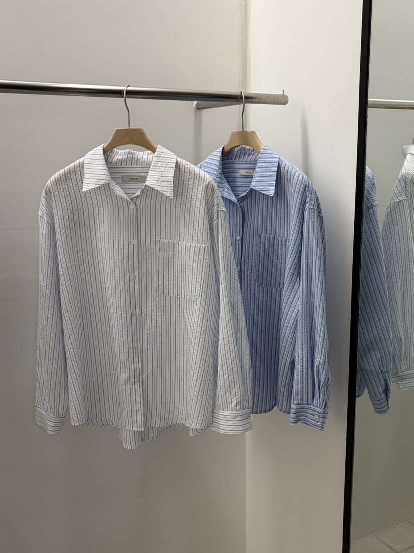 REGULARLY/PLACOR韓國代購女士新品職業26春夏襯衫蕾絲衫條紋REGULARLY/PLACOR襯衫/蕾絲衫