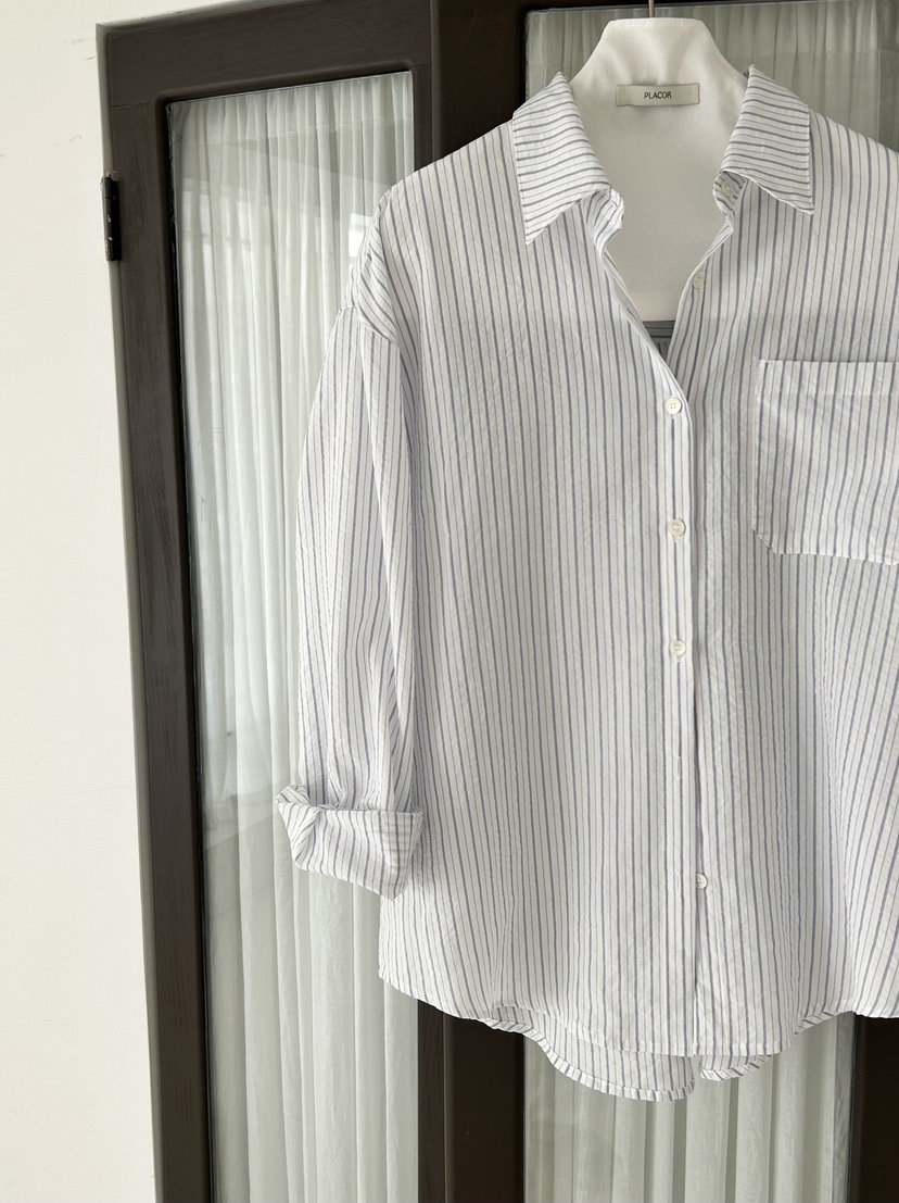 REGULARLY/PLACOR韓國代購女士新品職業26春夏襯衫蕾絲衫條紋REGULARLY/PLACOR襯衫/蕾絲衫