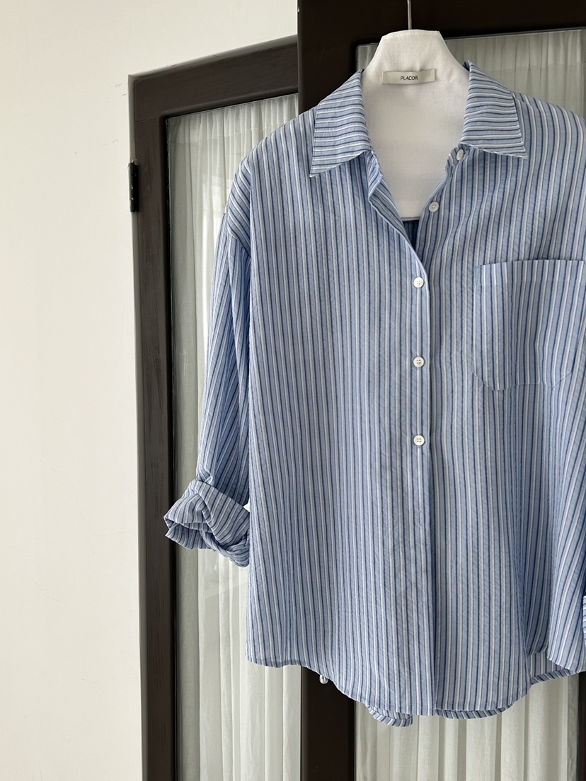 REGULARLY/PLACOR韓國代購女士新品職業26春夏襯衫蕾絲衫條紋REGULARLY/PLACOR襯衫/蕾絲衫