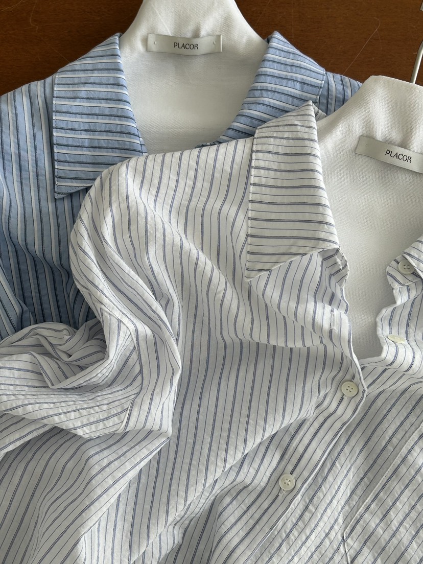 REGULARLY/PLACOR韓國代購女士新品職業26春夏襯衫蕾絲衫條紋REGULARLY/PLACOR襯衫/蕾絲衫