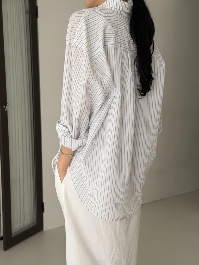 REGULARLY/PLACOR韓國代購女士新品職業26春夏襯衫蕾絲衫條紋REGULARLY/PLACOR襯衫/蕾絲衫