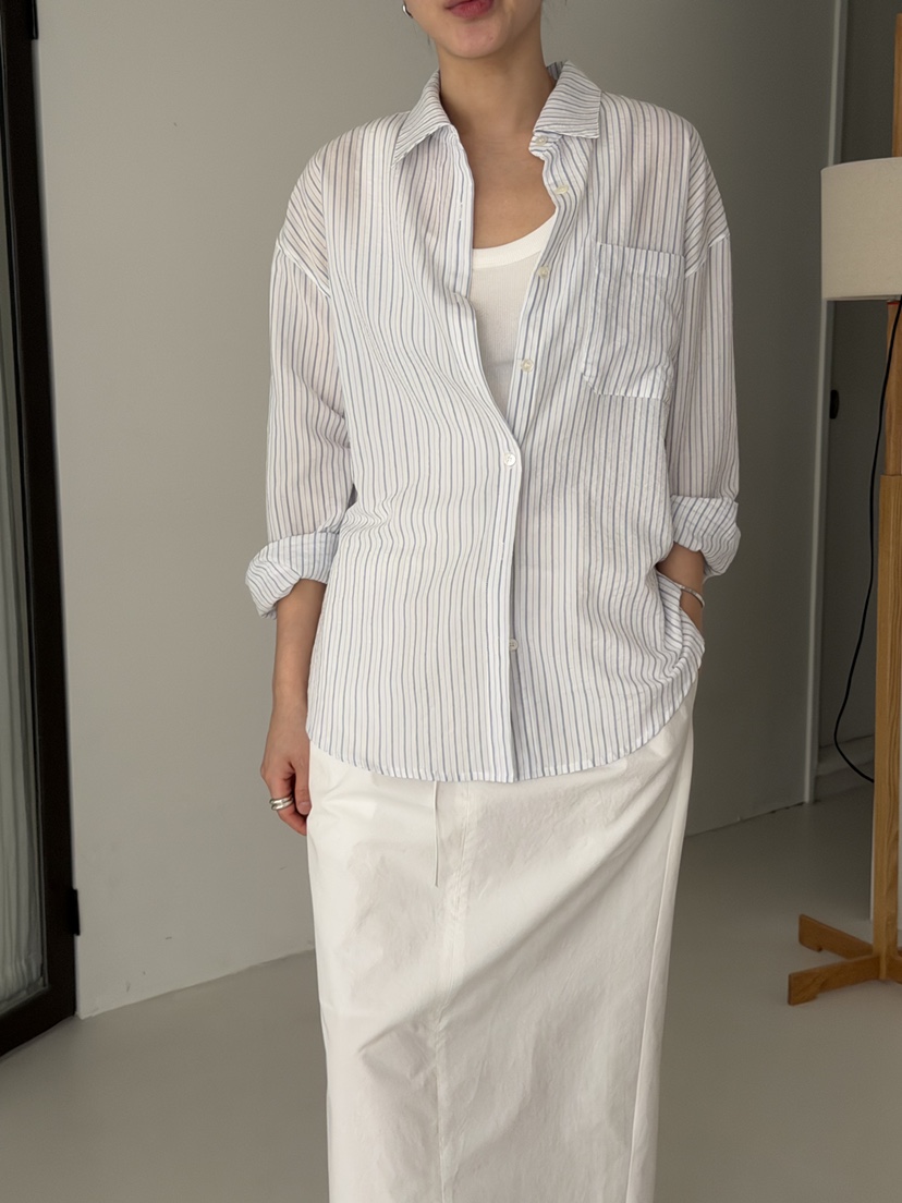 REGULARLY/PLACOR韓國代購女士新品職業26春夏襯衫蕾絲衫條紋REGULARLY/PLACOR襯衫/蕾絲衫