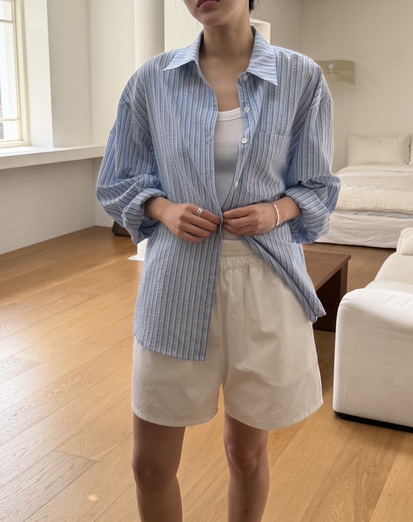 REGULARLY/PLACOR韓國代購女士新品職業26春夏襯衫蕾絲衫條紋REGULARLY/PLACOR襯衫/蕾絲衫