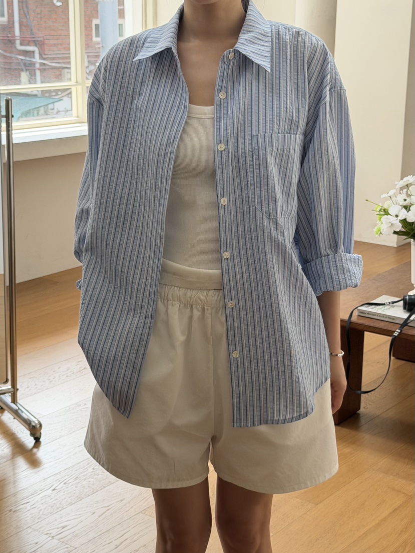 REGULARLY/PLACOR韓國代購女士新品職業26春夏襯衫蕾絲衫條紋REGULARLY/PLACOR襯衫/蕾絲衫