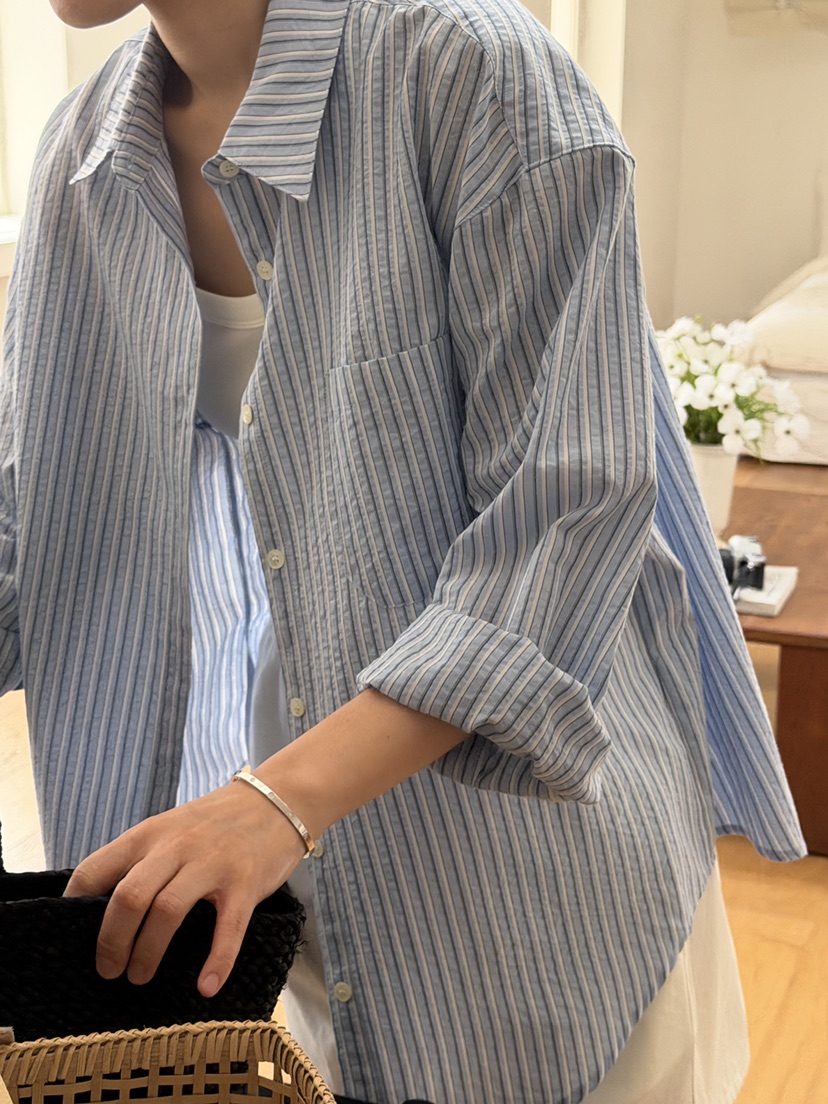 REGULARLY/PLACOR韓國代購女士新品職業26春夏襯衫蕾絲衫條紋REGULARLY/PLACOR襯衫/蕾絲衫