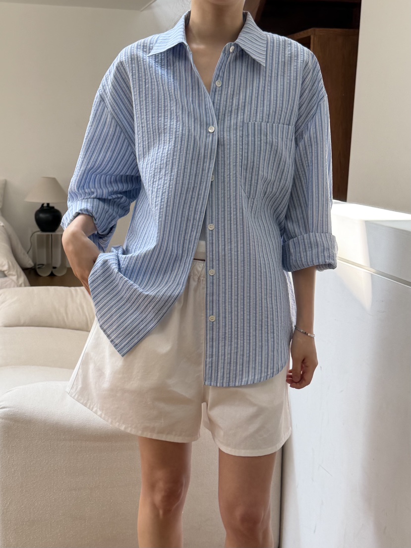 REGULARLY/PLACOR韓國代購女士新品職業26春夏襯衫蕾絲衫條紋REGULARLY/PLACOR襯衫/蕾絲衫