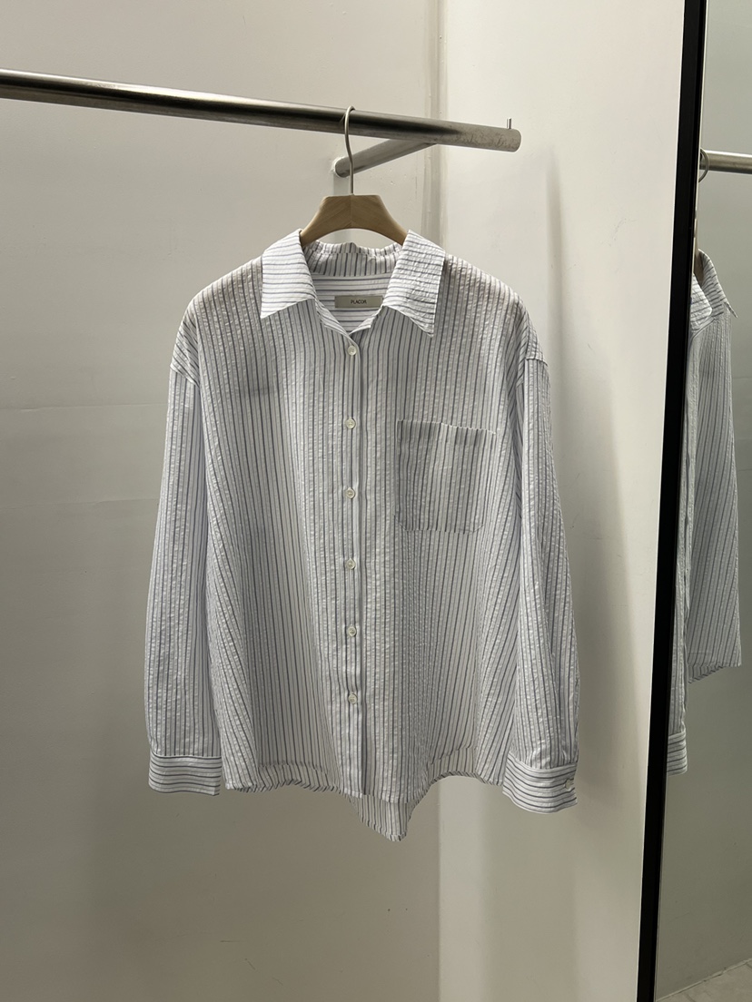 REGULARLY/PLACOR韓國代購女士新品職業26春夏襯衫蕾絲衫條紋REGULARLY/PLACOR襯衫/蕾絲衫圖色1