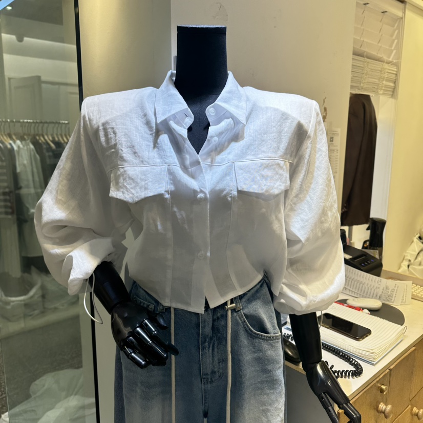 Q C韓國代購女裝新品職業人氣推薦26春夏熱賣襯衫蕾絲衫Republlc of qc襯衫/蕾絲衫圖色3