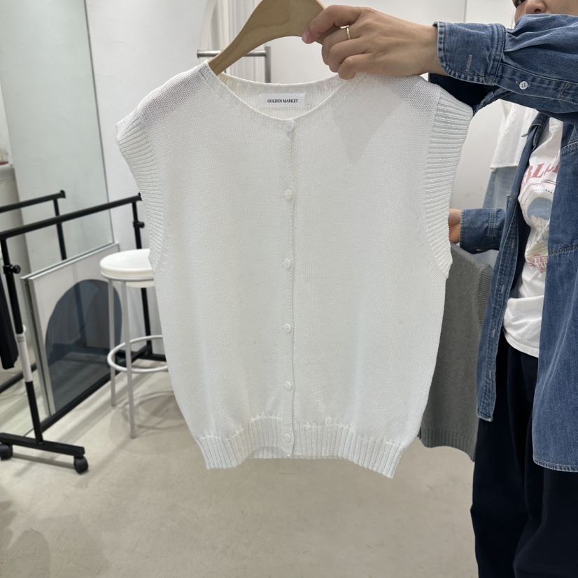 GOLDEN MARKET韓國代購女士新款職業推薦時尚針織衫紐扣GOLDEN MARKET針織衫圖色2