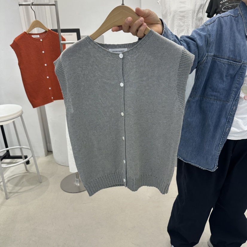 GOLDEN MARKET韓國代購女士新款職業推薦時尚針織衫紐扣GOLDEN MARKET針織衫圖色3