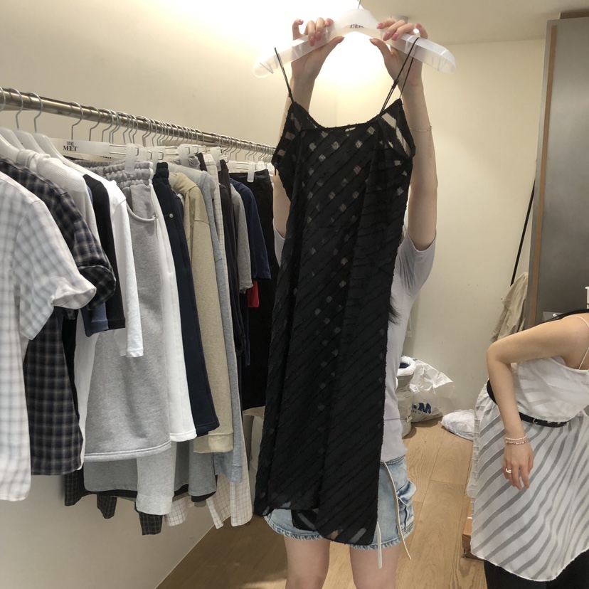 MEET ME韓國直郵女士新款26春夏時尚連衣裙不含腰帶條紋MEET ME連衣裙