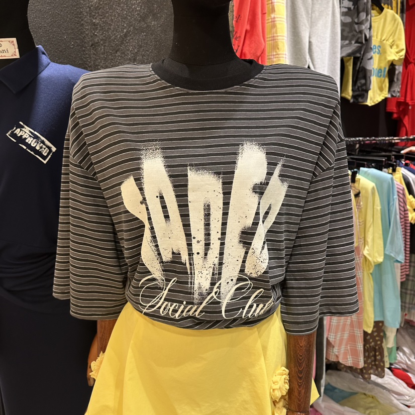 CHAVI韓國東大門代購女裝新品人氣推薦休閑職業26春夏T恤條紋CHAVIT恤圖色2