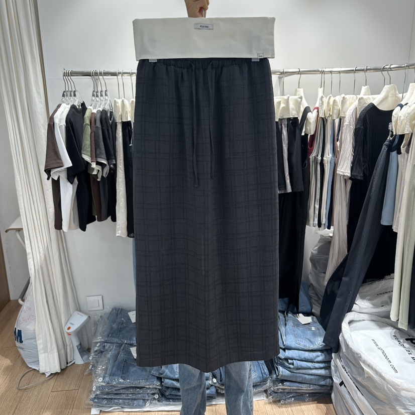 STORIES韓國直郵女士新品推薦熱賣職業人氣時尚長裙亞麻布STORIES長裙圖色2