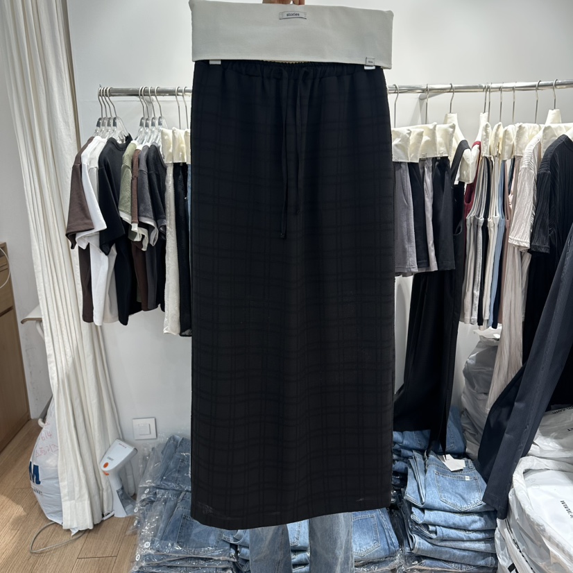 STORIES韓國直郵女士新品推薦熱賣職業人氣時尚長裙亞麻布STORIES長裙圖色3