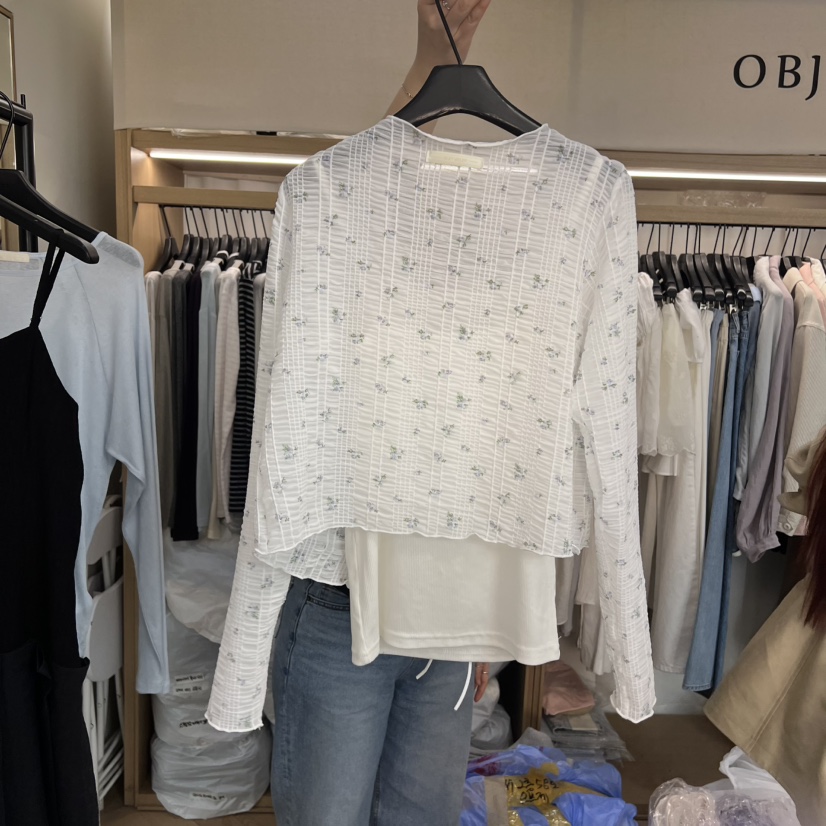 OBJET/LOVEUSU韓國代購女裝新品熱賣休閑長袖T恤不含內搭OBJET/LOVEUSU長袖T恤