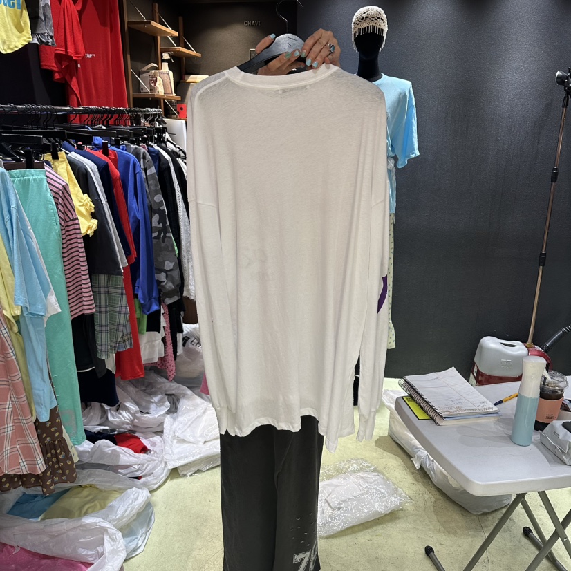 CHAVI韓國東大門直郵女裝新品休閑時尚熱賣長袖T恤不含腰帶CHAVI長袖T恤