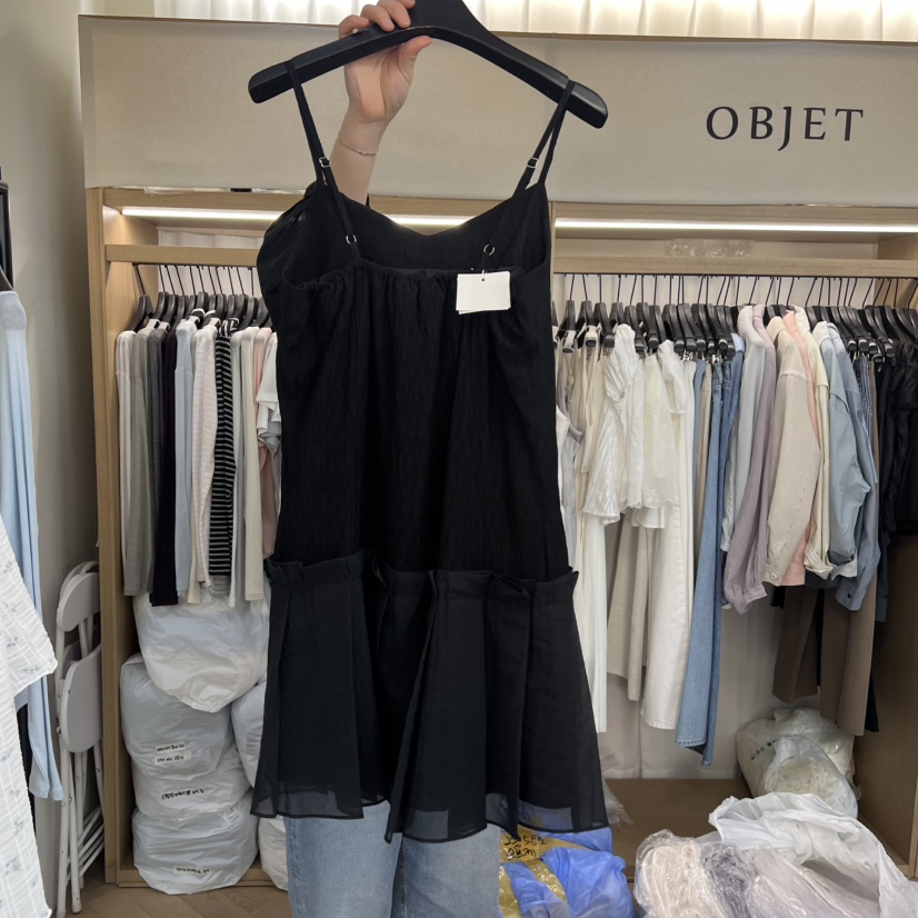 OBJET/LOVEUSU韓國東大門直郵女士新款人氣熱賣連衣裙褶皺OBJET/LOVEUSU連衣裙