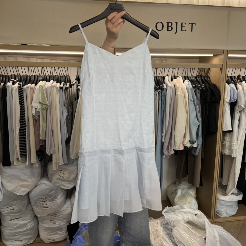 OBJET/LOVEUSU韓國東大門直郵女士新款人氣熱賣連衣裙褶皺OBJET/LOVEUSU連衣裙圖色3