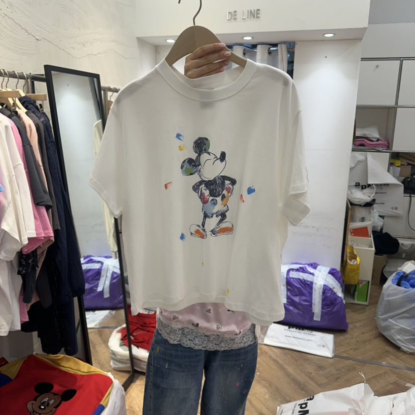 DE LINE韓國代購女裝新品26春夏熱賣職業推薦人氣休閑T恤DE LINET恤圖色1