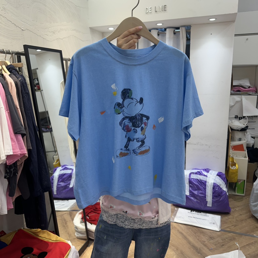 DE LINE韓國代購女裝新品26春夏熱賣職業推薦人氣休閑T恤DE LINET恤圖色2