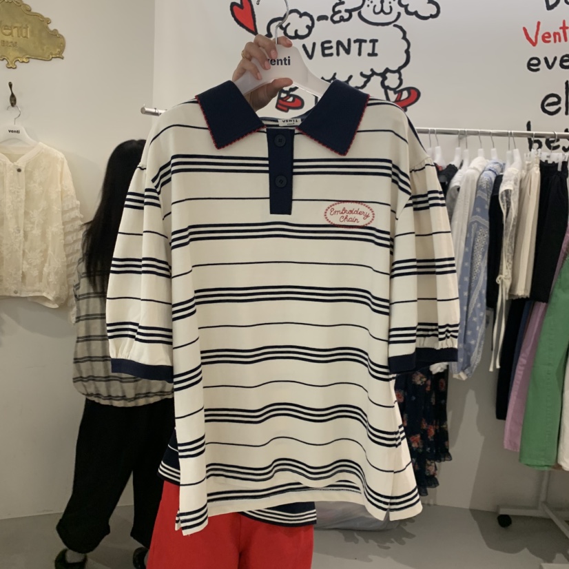 VENTI韓國東大門直郵女裝新品人氣休閑職業26春夏熱賣T恤VENTIT恤圖色1