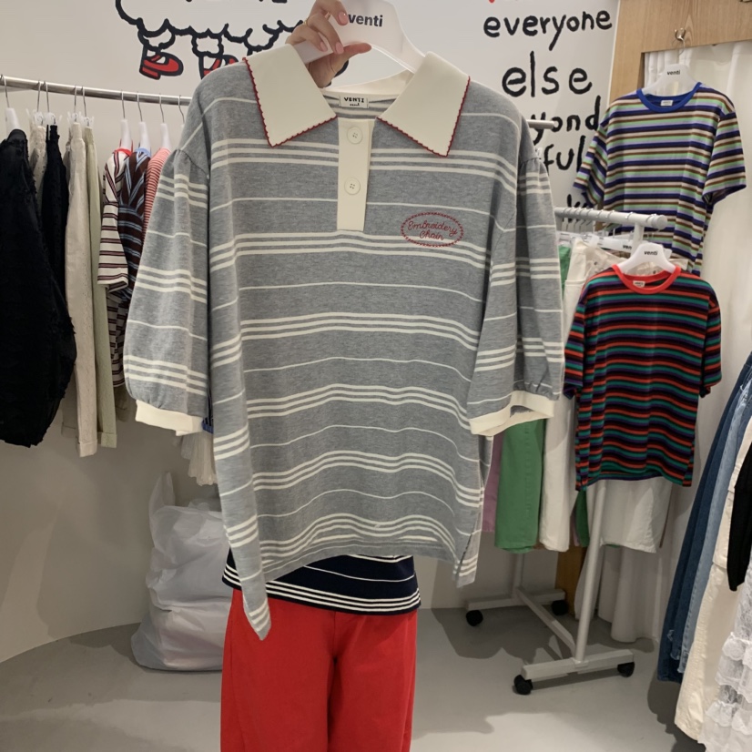 VENTI韓國東大門直郵女裝新品人氣休閑職業26春夏熱賣T恤VENTIT恤圖色3