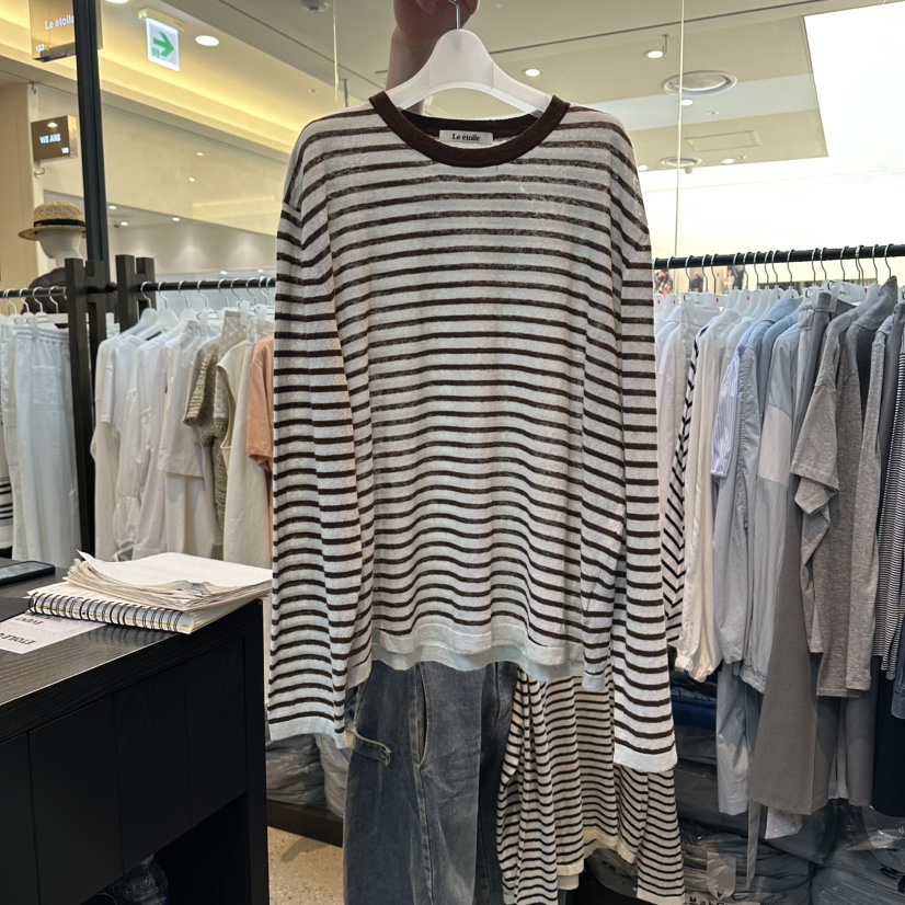 LE ETOILE韓國代購女裝新品職業休閑熱賣人氣針織衫亞麻布Le etoile針織衫圖色2