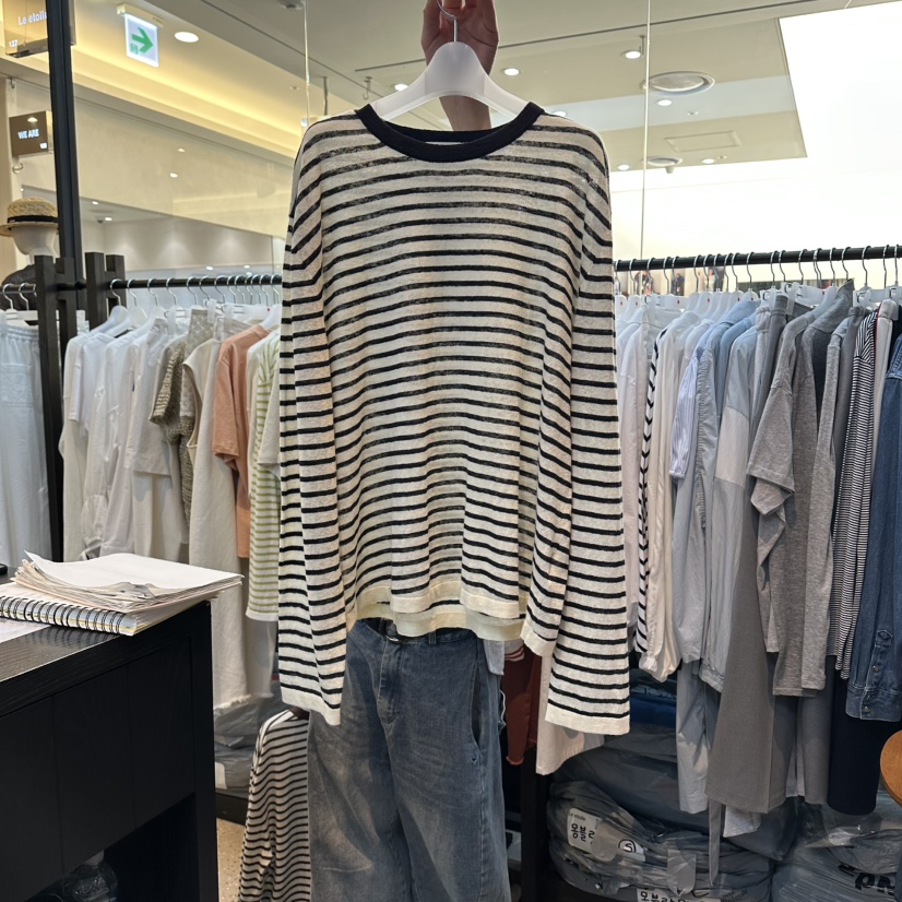 LE ETOILE韓國代購女裝新品職業休閑熱賣人氣針織衫亞麻布Le etoile針織衫圖色3