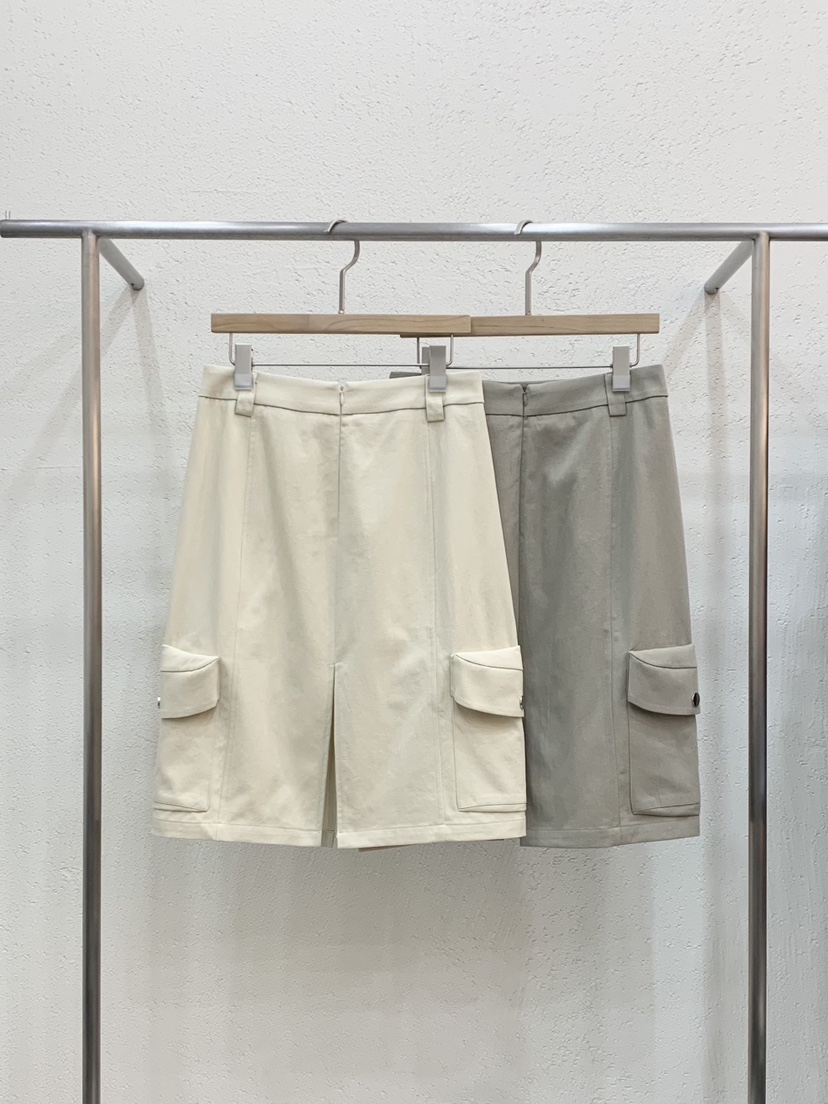 LIGHT AND SALT韓國直郵實拍女裝新品職業半身裙中短裙口袋LIGHT AND SALT半身裙/中短裙