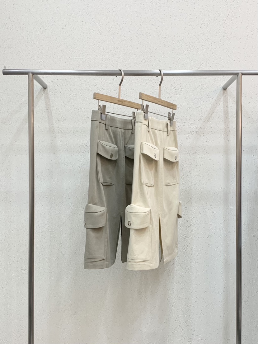 LIGHT AND SALT韓國直郵實拍女裝新品職業半身裙中短裙口袋LIGHT AND SALT半身裙/中短裙