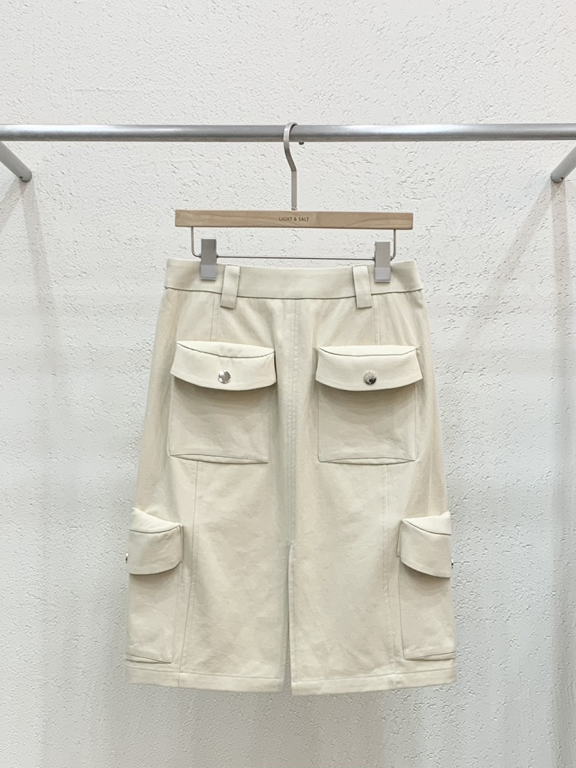 LIGHT AND SALT韓國直郵實拍女裝新品職業半身裙中短裙口袋LIGHT AND SALT半身裙/中短裙圖色1