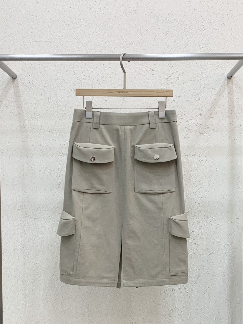 LIGHT AND SALT韓國直郵實拍女裝新品職業半身裙中短裙口袋LIGHT AND SALT半身裙/中短裙圖色2