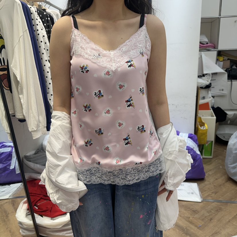 DE LINE韓國直郵實拍女士新品推薦時尚職業吊帶背心緞面DE LINE吊帶/背心圖色2