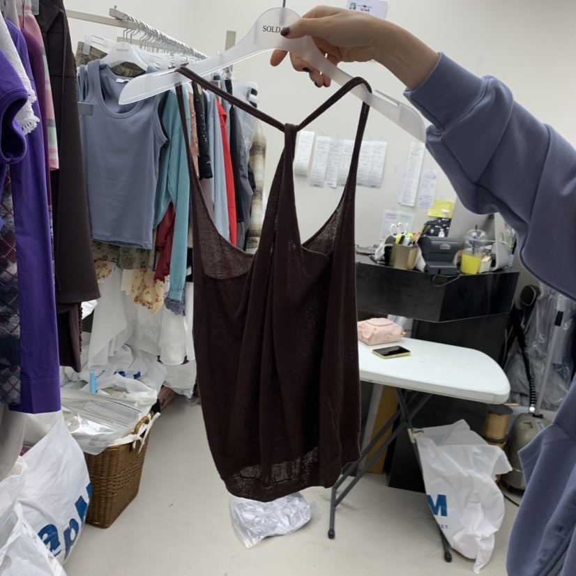 SOLD OUT韓國代購女士新品26春夏職業時尚人氣吊帶背心雙面SOLD OUT吊帶/背心圖色2