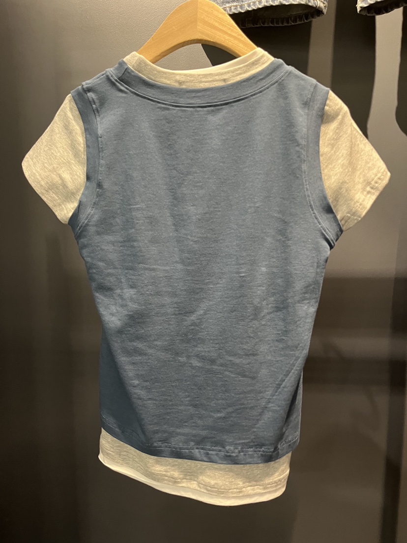 EL BOSQUE韓國東大門直郵女裝新款職業時尚26春夏T恤撞色EL BOSQUET恤