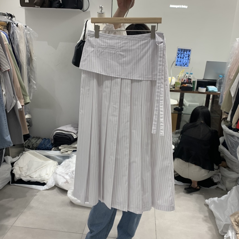 ANN MARGRET韓國東大門代購女裝新品休閑半身裙中短裙褶皺GRETA.Y半身裙/中短裙圖色2